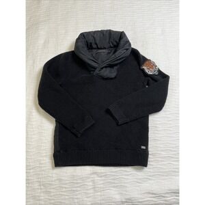 IKKS FRENCH Cable Knit Pull Over Boys Size 6 Tiger Patch Sweater